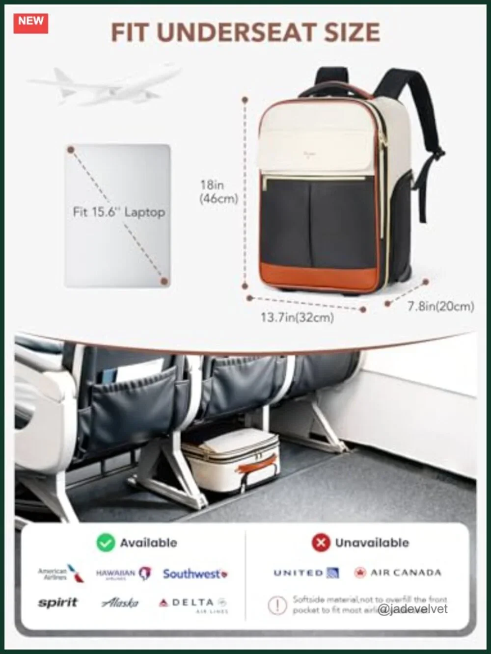 Rolling Backpack for Women, Large Travel Backpack with Wheels, 15.6 Inch Laptop
